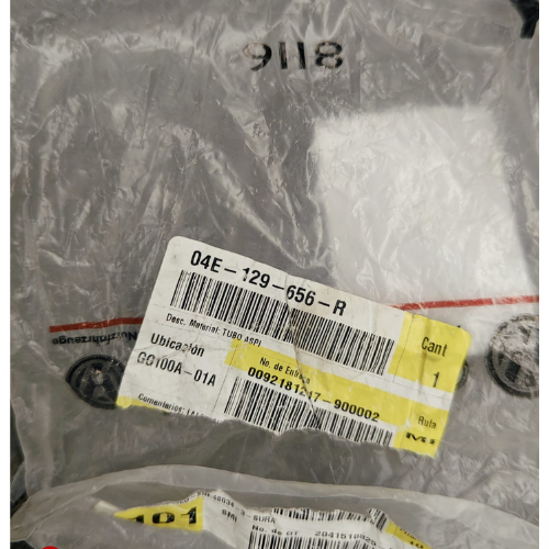 DUCTO ADMISION DE AIRE VOLKSWAGEN JETTA/ GOLF/ TIGUAN/ POLO/ VENTO 2015 AL 2024/ SEAT LEON/ IBIZA/ ATECA/ TOLEDO/ AUDI A1/ A3/ Q2/ Q3 2014 AL 2023 BOCA TURBO ORIGINAL COD. 04E-129-656-R