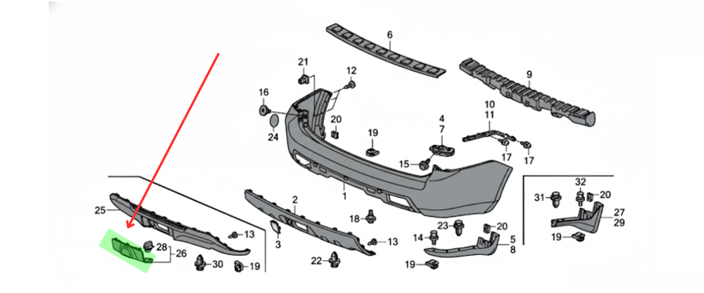 MOLDURA FASCIA HONDA PILOT 2012 AL 2015 CUBIERTA DE JALON TRAS ORIGINAL COD. 71503-SZA-A50