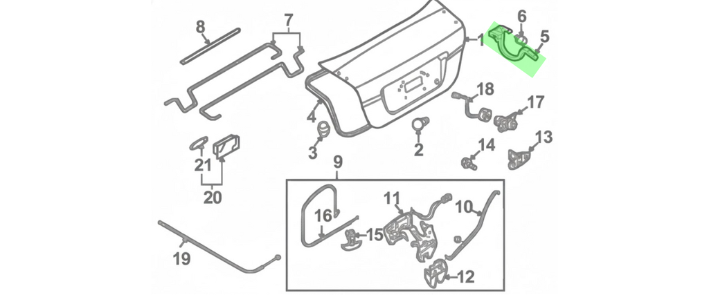 BISAGRA CAJUELA CHEVROLET AVEO 2007 AL 2016 1.6L TRAS IZQ ORIGINAL COD. 96649230
