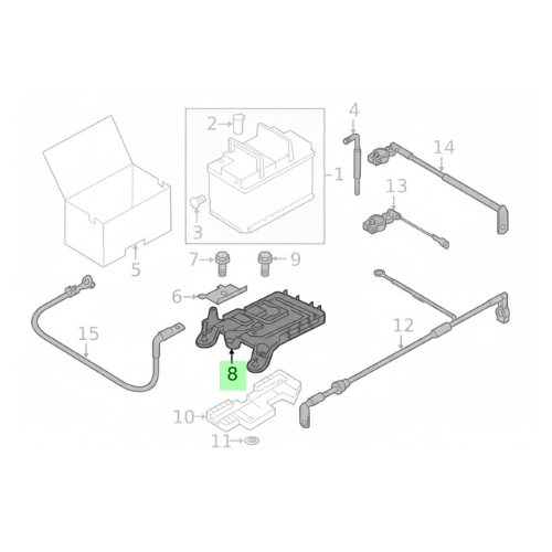 BASE BATERIA VOLKSWAGEN JETTA A4/ JETTA CLASICO/ GOLF 1999 AL 2015 NEG ORIGINAL COD. 1L0-915-333-A