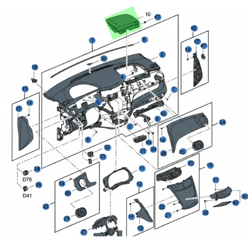 CUBIERTA TABLERO AIRE ACONDICIONADO CHEVROLET SAIL 2007 AL 2022 1.5L ORIGINAL COD. 90923410