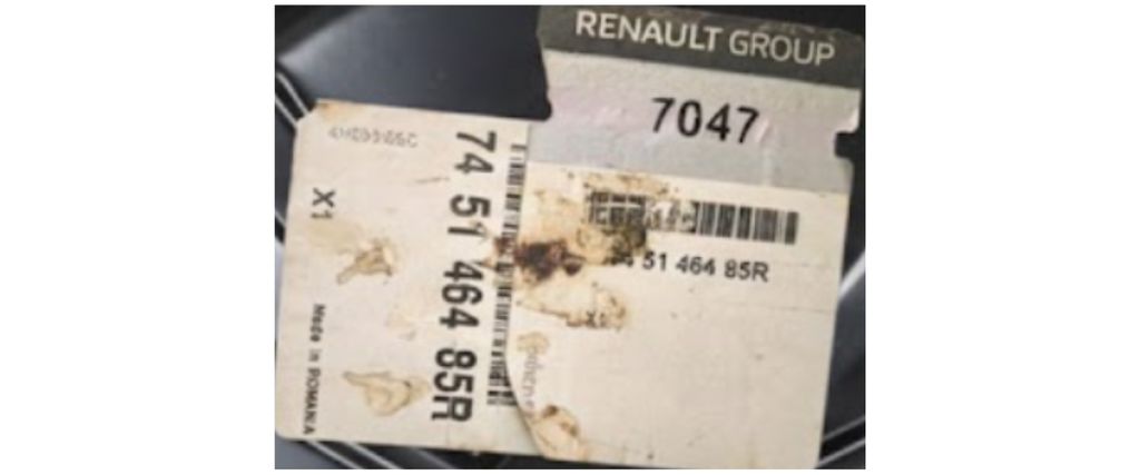 PISO CAJUELA RENAULT SANDERO II/ LOGAN II 2014 AL 2021 P/TINA REFACCION TRAS ORIGINAL COD. 745146485R