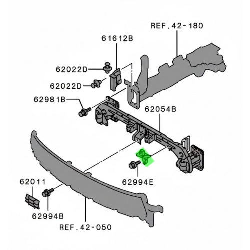 SOPORTE FASCIA (DEFENSA) MITSUBISHI OUTLANDER II 2006 AL 2012 DEL IZQ ORIGINAL COD. 6400C453