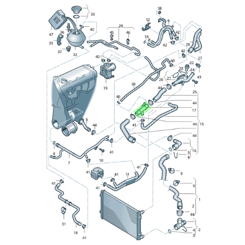 TOMA DE AGUA VOLKSWAGEN POLO 2003 AL 2019/ VENTO 2014 AL 2021/ DERBY 2006 AL 2009/ SEAT CORDOBA/ IBIZA 2003 AL 2015 2.0L ORIGIANAL COD. 6Q0-121-438-A