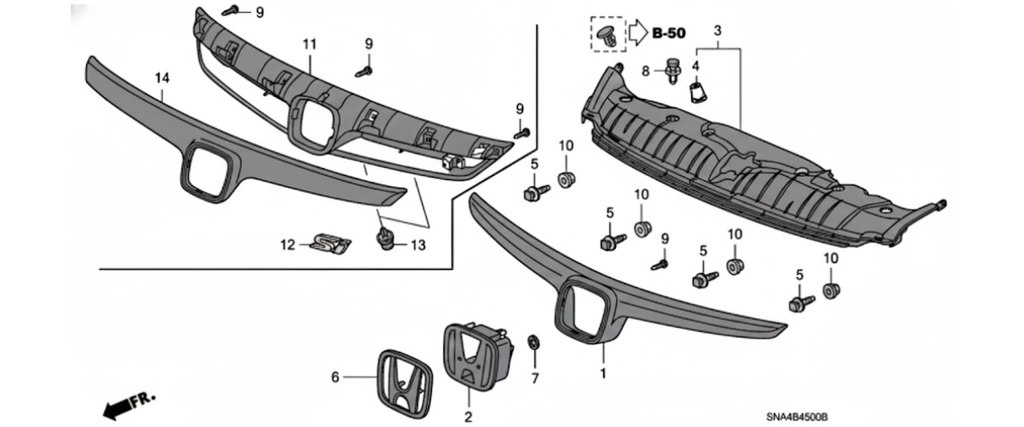 PARRILLA HONDA CIVIC 2006 AL 2008 CROM C/INSIGNIA 4 PTAS DESMONTADO ORIGINAL COD. 71122-SNA