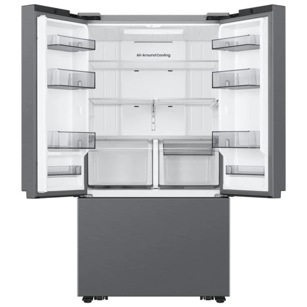 REFRIJERADOR SAMSUNG FRENCH PLATEADO C/ILUMINACION LED 2 PTAS 127 V S/EMPAQUE MODEL. RF32CG5A10S9EM