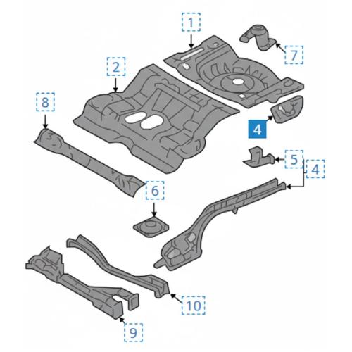 TOLVA (PANEL) FORD FUSION/ LINCOLN MK2 2006 AL 2012 EXTRENSION PISO LAT TRAS IZQ ORIGINAL COD. 6E5Z-5411251-AA