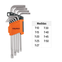 JUEGO DE LLAVES TORX 9 PIEZAS TRUPER COD. 15554 TORX-9