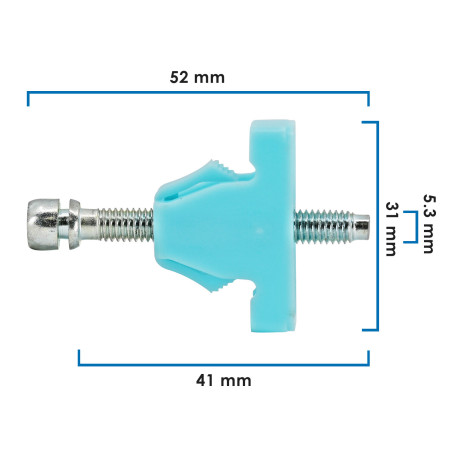 AJUSTADOR FARO CHEVROLET VARIOS 50-22 20 PIEZAS NYLON AZUL 5.3 13/64 52 2 3/64 41 1 39/64 31 MM 1 7/32 7.8 MM 5/16 