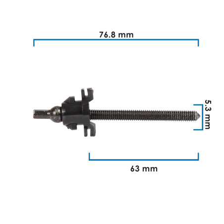 AJUSTADOR UNIDAD FORD TPAZ 88-91 Y VARIOS MODELOS NYLONNEGRO M6 X 75MM 1PZAS