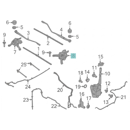 MOTOR LIMPIAPARABRISAS FORD EDGE 2015 AL 2024 DEL IZQ DESMONTADO COD. FT4Z-17508-M