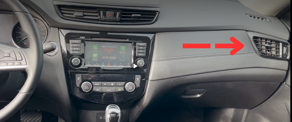 REJILLA INTERIOR DE AIRE ACONDICIONADO NISSAN XTRAIL 2013 AL 2022/ ROGUE 2014 AL 2016 C/FILO GRIS LAT TAB DEL DER DESMONTADO ORIGINAL COD. 68760-4BA1A