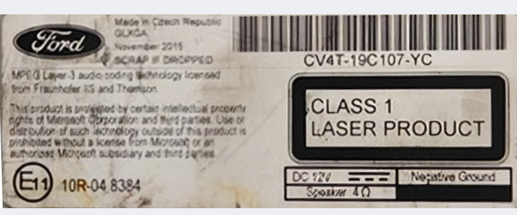 MODULO REPRODUCTOR (ESTEREO) FORD ESCAPE/ EDGE 2013 AL 2019 P/CD DESMONTADO ORIGINAL COD. CV4T-19C107-YC