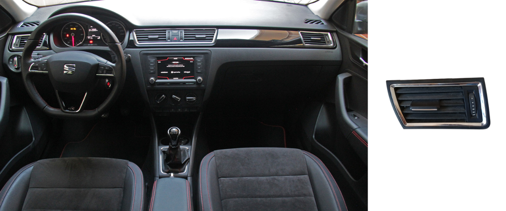 REJILLA INTERIOR DE AIRE ACONDICIONADO SEAT TOLEDO 2012 AL 2019 LAT TAB DEL IZQ DESMONTADO ORIGINAL COD. 08481-001