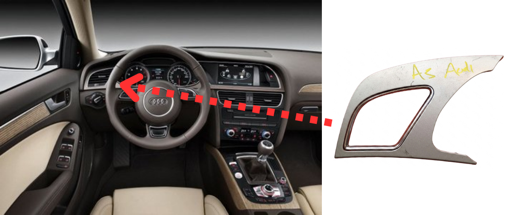 MOLDURA TABLERO AUDI A4/ A5 2008 AL 2012 LAT TAB DEL IZQ DESMONTADO ORIGINAL COD. 06481-000