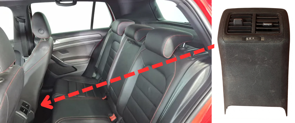 MOLDURA (CONSOLA) VOLKSWAGEN GOLF 2013 AL 2019 TRENDLINE/CONFORTLINE/HIGHLINE/GTI/R CENT TRAS DESMONTADO ORIGINAL COD. 5GM-863-289