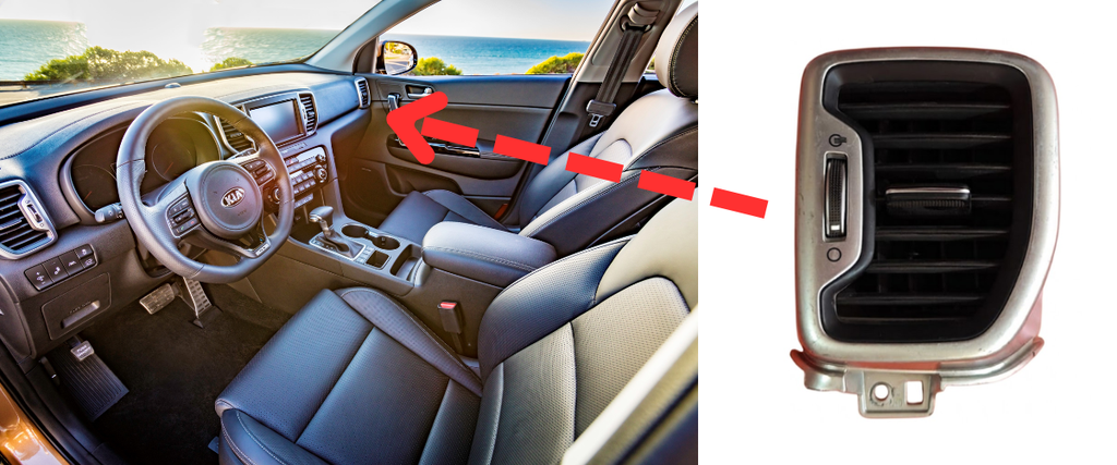 REJILLA INTERIOR DE AIRE ACONDICIONADO KIA SPORTAGE 2017 AL 2022 LAT TAB DEL DER DESMONTADO ORIGINAL COD. 97490-D9000
