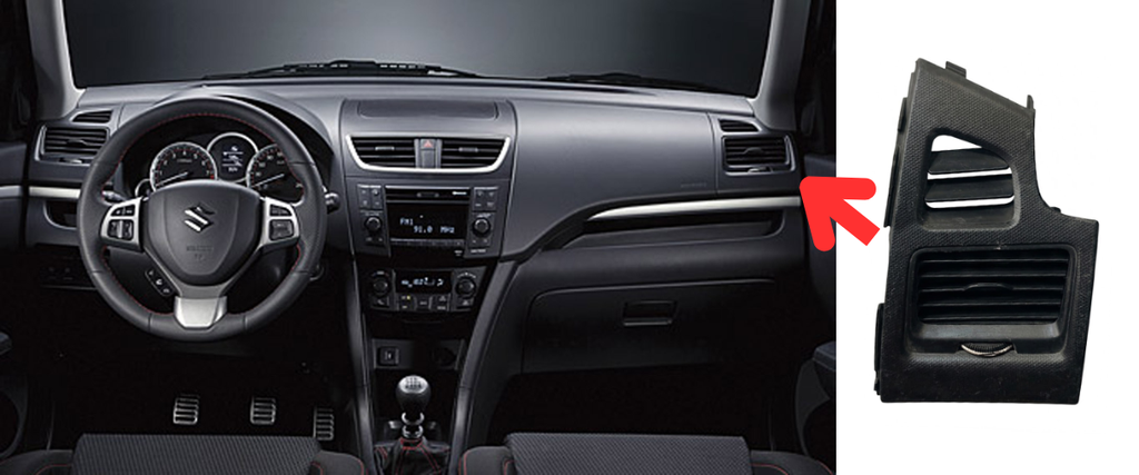 REJILLA INTERIOR DE AIRE ACONDICIONADO SUZUKI SWIFT 2011 AL 2017 TEXT LAT TAB AIRE DEL DER DESMONTADO ORIGINAL COD. 73871-68L1