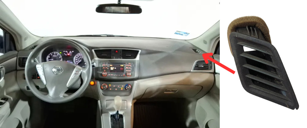 REJILLA INTERIOR DE AIRE ACONDICIONADO NISSAN SENTRA 2013 AL 2019 LAT TAB SUP DEL DER DESMONTADO ORIGINAL COD. 68740-3SG0A