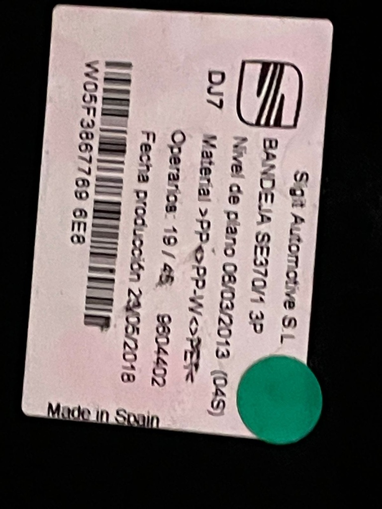 CUBIERTA SOMBREREA SEAT CUPRA LEON 2013 AL 2020 CAJUELA 3 PTAS ORIGINAL OEM W05F38677696E8