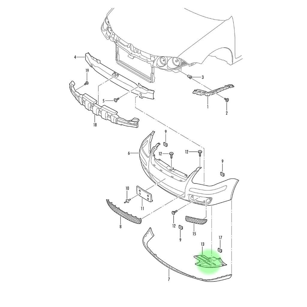 TOLVA FASCIA (DEFENSA) VOLKSWAGEN JETTA CLASICO 2008 AL 2015 INF DEL ORIGINAL COD. 1JM-804-247