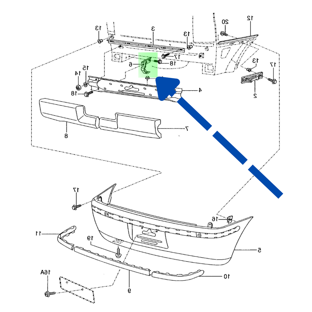 BRACK (BRAZO) VOLKSWAGEN POINTER/ GOL/ SAVEIRO 1994 AL 2014 TRAS DER COD. 377-807-432-C