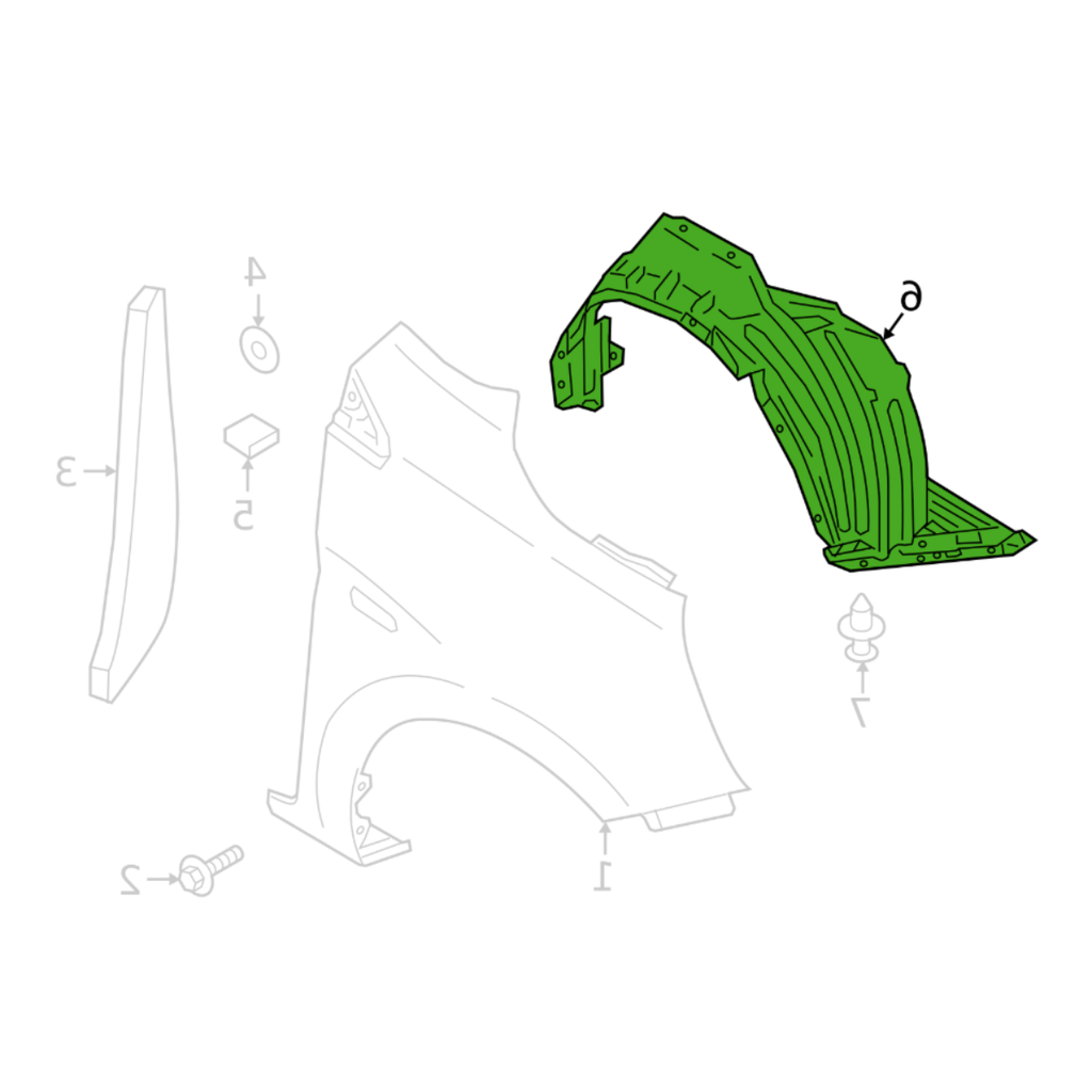 TOLVA SALPICADERA DODGE ATTITUDE / MIRAGE G4 2017 AL 2020 DER ORIGINAL COD. 5370B890