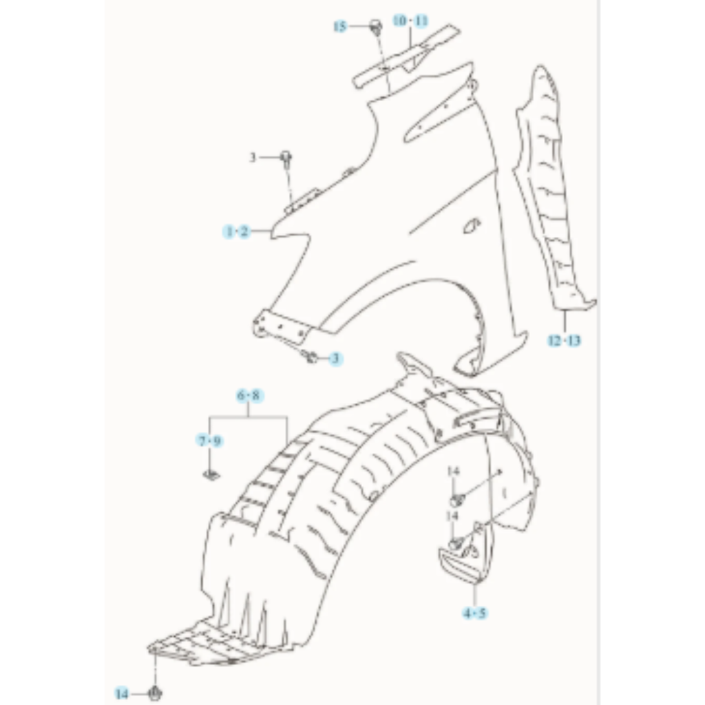 TOLVA SALPICADERA SUZUKI ERTIGA 2017 AL 2024 TRAS DER ORIGINAL COD. 72340-73R00