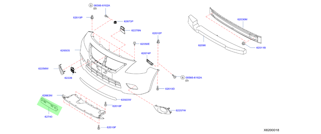 PORTAPLACA NISSAN VERSA 2015 AL 2019 DEL TW