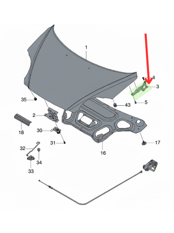 BISAGRA COFRE PONTIAC MATIZ 2006 AL 2015 DER ORIGINAL COD. 96602020