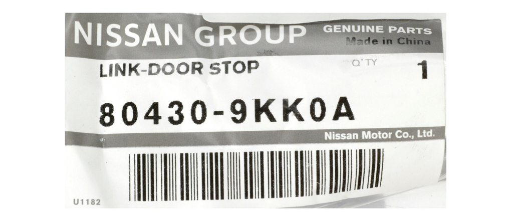 TIRANTE TOPE DE PUERTA NISSAN VERSA 2012 AL 2019 SL/SV4 CIL 1.6L DEL IZQ/DER ORIGINAL COD. 80430-9KK0A