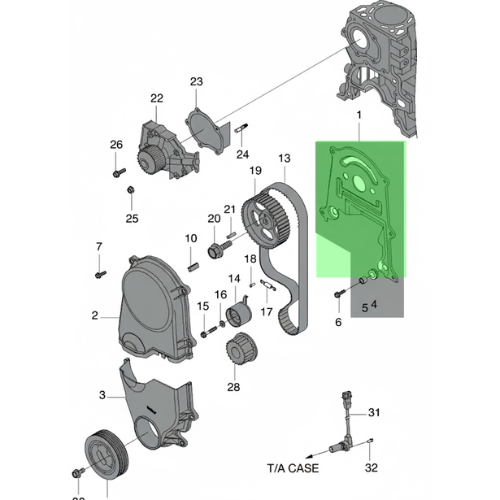 TAPA BANDA DE DISTRIBUCION CHEVROLET SPARK/ MATIZ 2004 AL 2017 1.0L L4 TRAS COD. 96325220