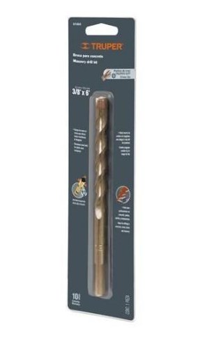 BROCA PARA CONCRETO 3/16 X 6" EN BLISTER TRUPER COD. 12753 BCT-3/16X6-B(132849)