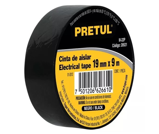 CINTA DE AISLAR #22 9 M PRETUL COD. 20521 M-22P(130518