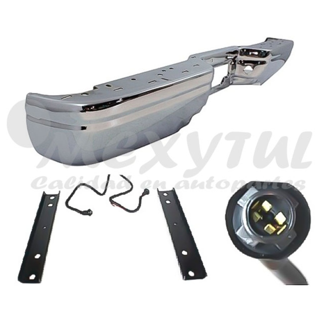 DEFENSA FORD PU/SUPER DUTY DE 1997 AL 2004 C/BRACKS C/HULE C/LUZ CROM TRAS (10700)EX+