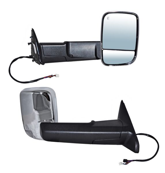 ESPEJO DODGE PU 13-16 1500/2500/3500/4000 ELECT CROM TELESCOPICO C/LUZ INF C/DIRECC C/DESEMP C/MEM DER TW