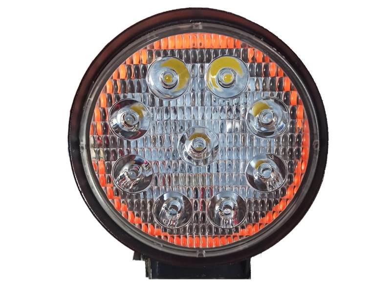 FARO 9 LED C/ARILLO ROJO REDONDO 27W 1PZA