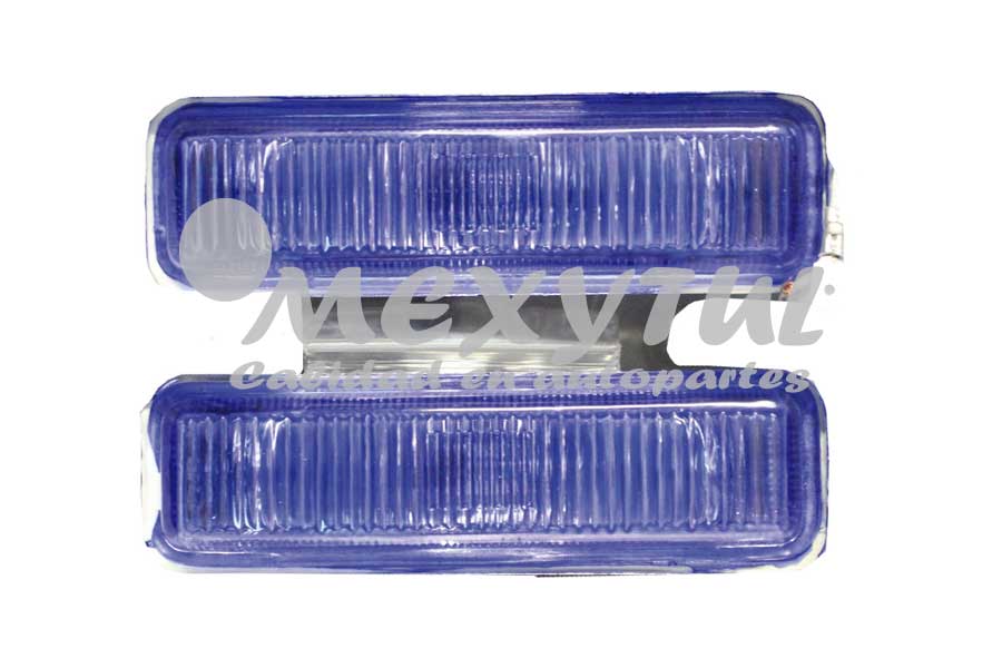 FARO AUX (NIEBLA) AZUL RECTANGULAR 13.5X4CM P/FOCO H3 C/BASE NEG JGO