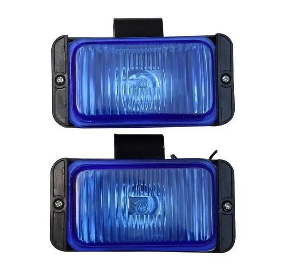 FARO AUX (NIEBLA) AZUL RECTANGULAR 13.5X8CM P/FOCO H3 C/BASE NEG 1 PZA