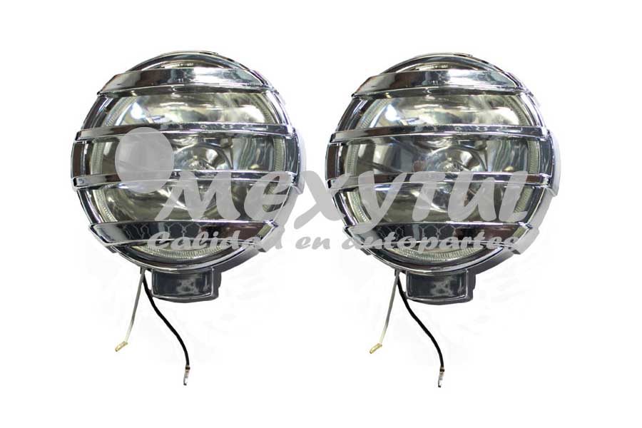 FARO AUX (NIEBLA) BCO REDONDO GDE CROM P/FOCO H3 C/REJILLA JGO