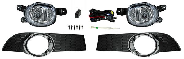 FARO AUX (NIEBLA) CHEVROLET AVEO DE 2012 AL 2017 C/REJILLA C/FOCO F/CROM JGO TW