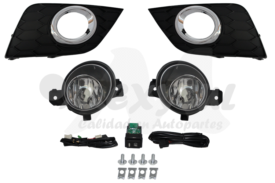 FARO AUX (NIEBLA) NISSAN SENTRA DE 2016 AL 2019 LINEA NVA C/REJILLA F/CROM JGO HGO (132525)
