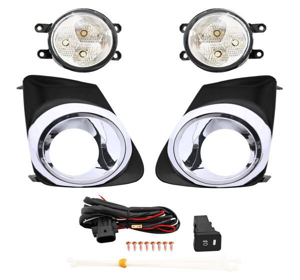 FARO AUX (NIEBLA) TOYOTA COROLLA 11-13 C/REJILLA C/CROM C/LEDS JGO TW