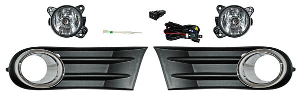 [VW325E] FARO AUX (NIEBLA) VOLKSWAGEN GOL 09-13/ SAVEIRO 10-13 C/REJILLA F/CROM JGO TW