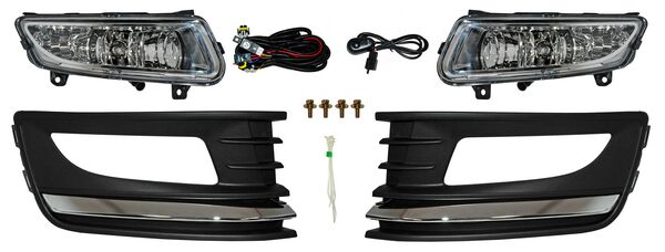 [VW844] FARO AUX (NIEBLA) VOLKSWAGEN VENTO 16-20 LINEA ANT C/REJILLA C/MOLD CROM JGO 2 PZAS TYC