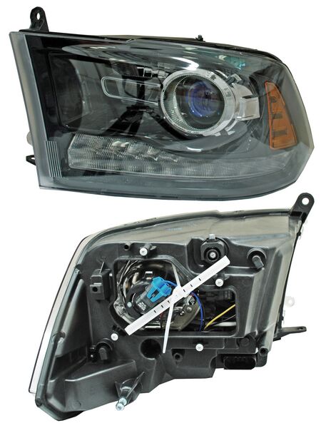 FARO DODGE PICK UP 2013 AL 2015 FONDO NEG C/LUZ DE DIA IZQ TYC PU