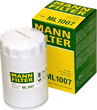 FILTRO ACEITE HUMMER H1 DE 1995 AL 1996 5.7 V8 BUICK CENTURY DE 1982 AL 1990 2.8 V6 REGAL DE 1989 AL 1993 3.1 V6 ROADMASTER DE 1994 AL 1996 CADILLAC CIMARRON DE 1983 AL 1986 2.0 2.8 V6 ESCALADE DE 1999 AL 2000 5.7 V8 MANN FILTER COD. ML-1007(122840)