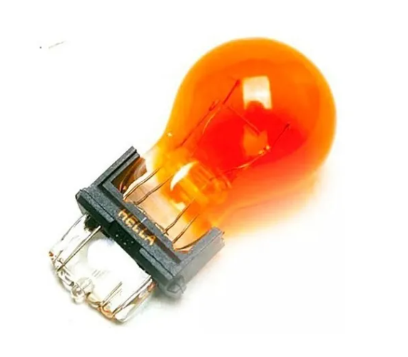 FOCO 3157 12V 27/7W AMBAR PELLIZCO 2 POLOS HELLA 1 PZA (113459)