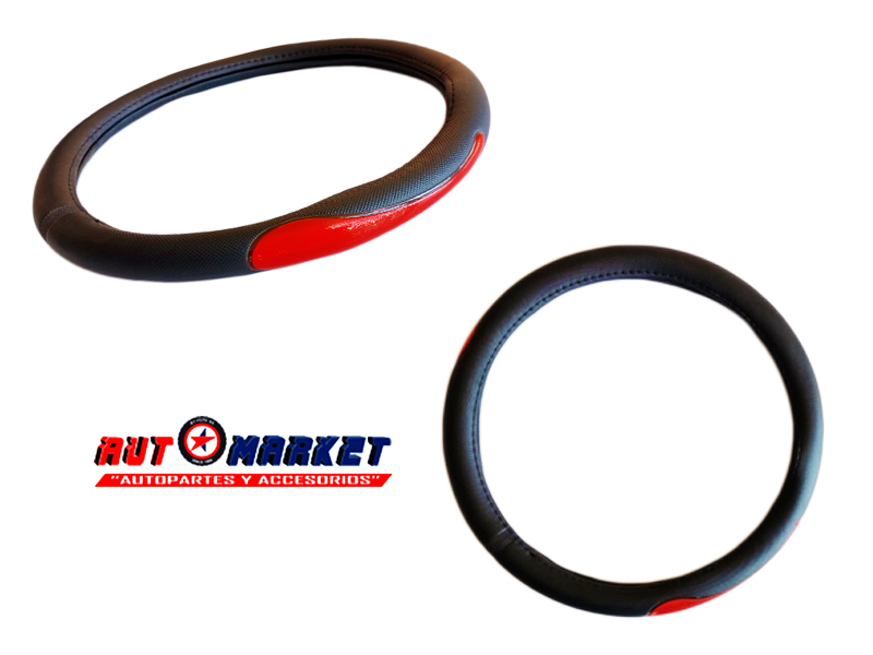 FUNDA VOLANTE NEG C/REFLEJANTE ROJO