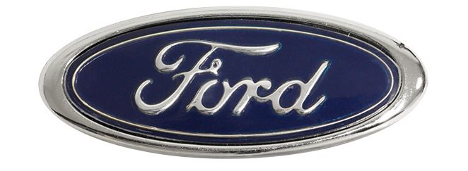 INSIGNIA ORIGINAL PARRILLA LOGO FORD TOPAZ DE 1984 AL 1994 C/ADHERIBLE 8.5CM CROM 1 PZA